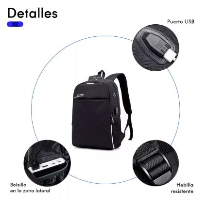 Foto 3 pulgar | Mochila Wünd Negra Antirrobo Impermeable