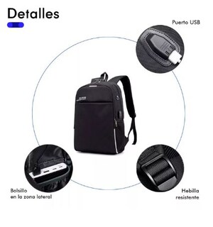 Foto 2 | Mochila Wünd Negra Antirrobo Impermeable