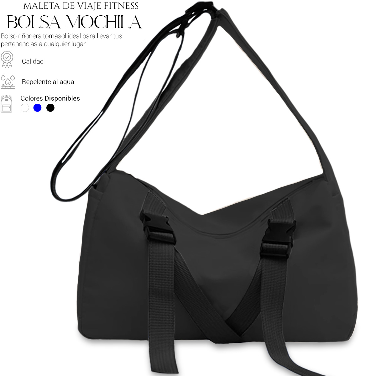 Foto 3 pulgar | Bolsa Riñonera Lateral Shendy Vendy con Correa Ajustable Negra para Mujer