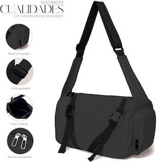 Foto 5 | Bolsa Riñonera Lateral Shendy Vendy con Correa Ajustable Negra para Mujer