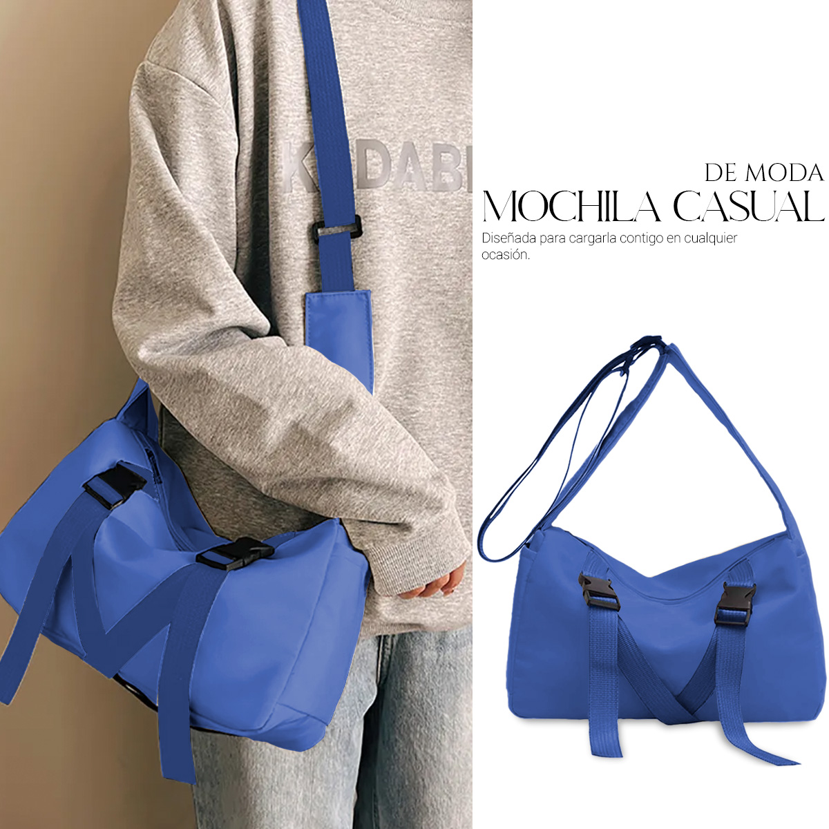 Foto 5 pulgar | Bolsa Crossbody Shendy Vendy Azul con Correa Ajustable para Mujer