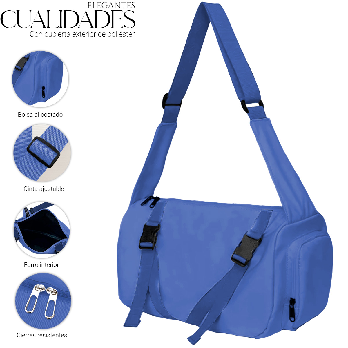 Foto 6 pulgar | Bolsa Crossbody Shendy Vendy Azul con Correa Ajustable para Mujer