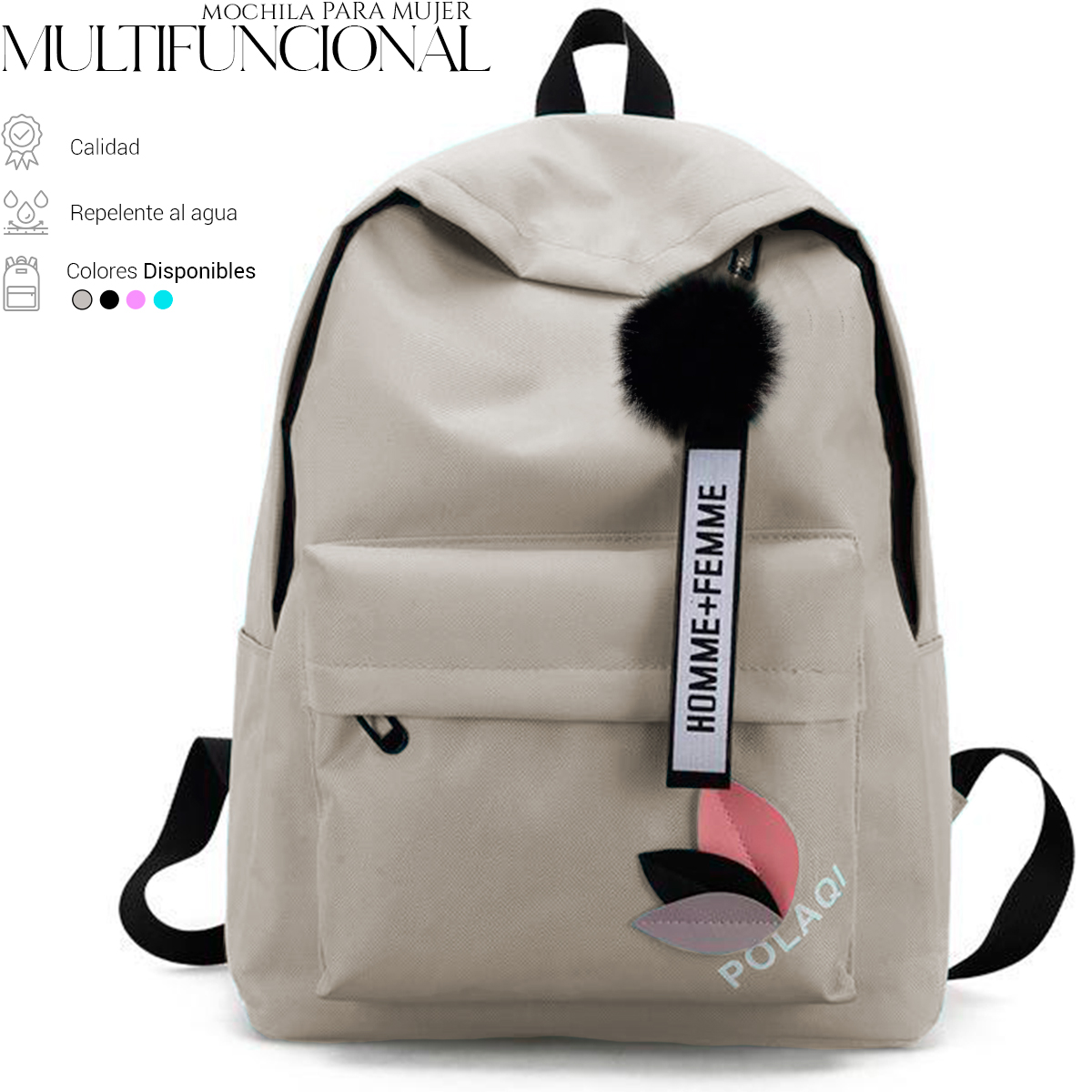 Foto 5 pulgar | Mochila Multifuncional Backpack Minimalista de Gran Capacidad Gris