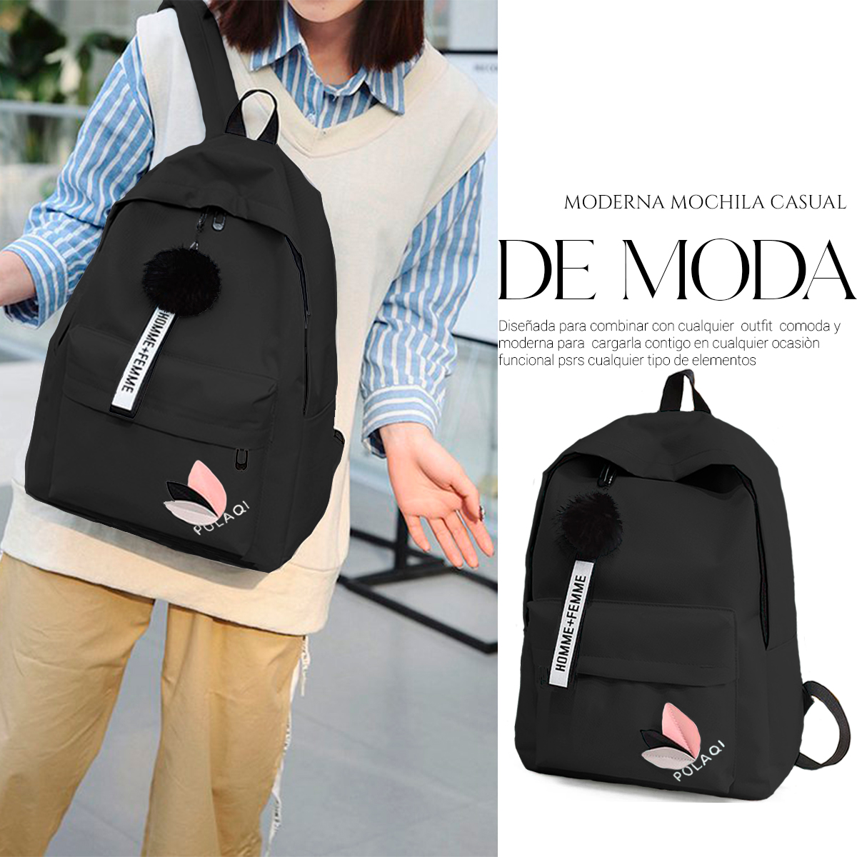 Foto 6 pulgar | Mochila Shendy Vendy Negra