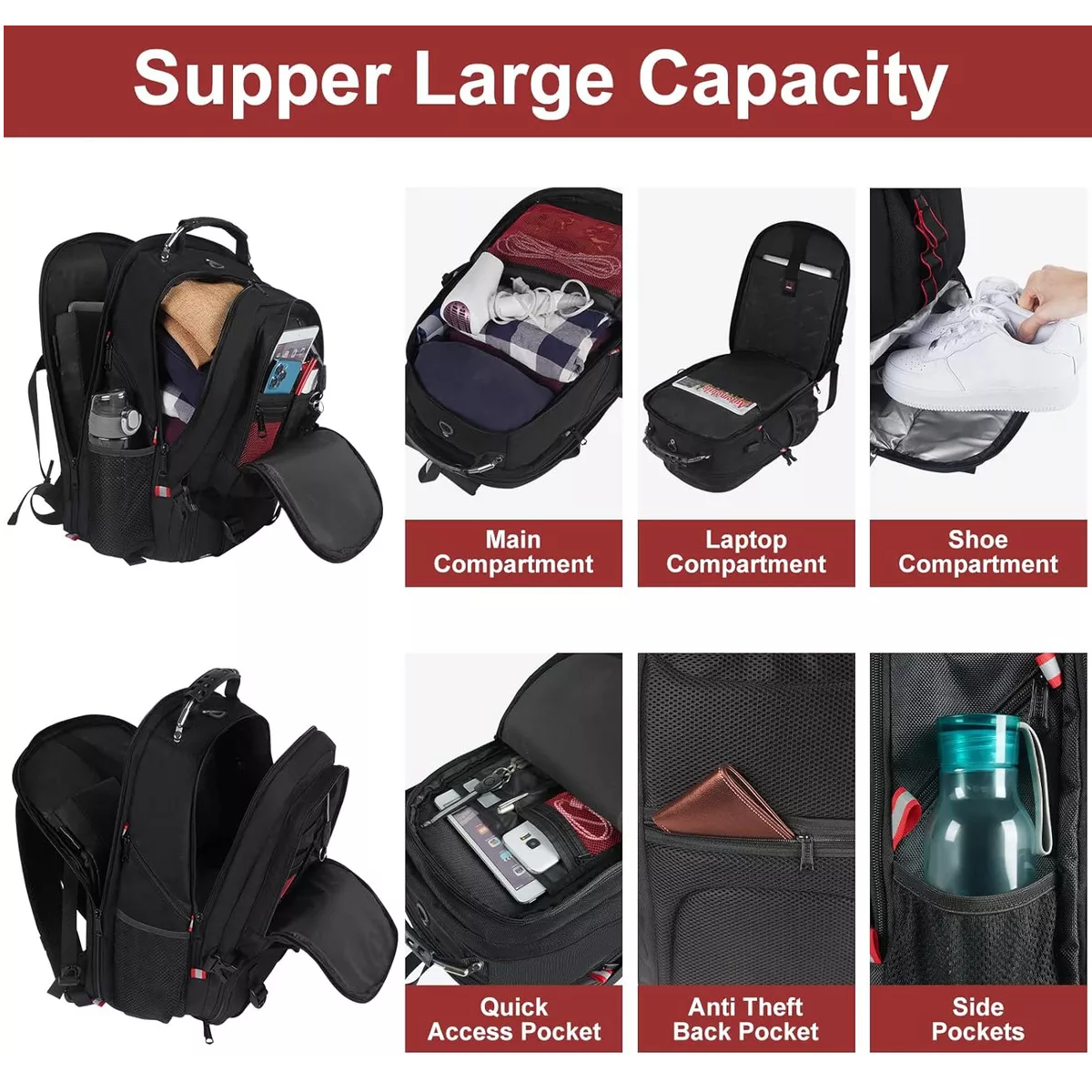 Foto 3 | Mochila Eo Safe Imports Negra