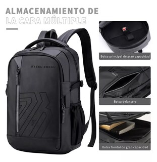 Foto 2 | Mochila Antirrobo Steel Ebeau color Gris Para Hombre