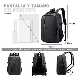 Foto 3 | Mochila Antirrobo Steel Ebeau color Gris Para Hombre