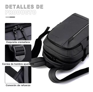 Foto 5 | Mochila Antirrobo Steel Ebeau color Gris Para Hombre