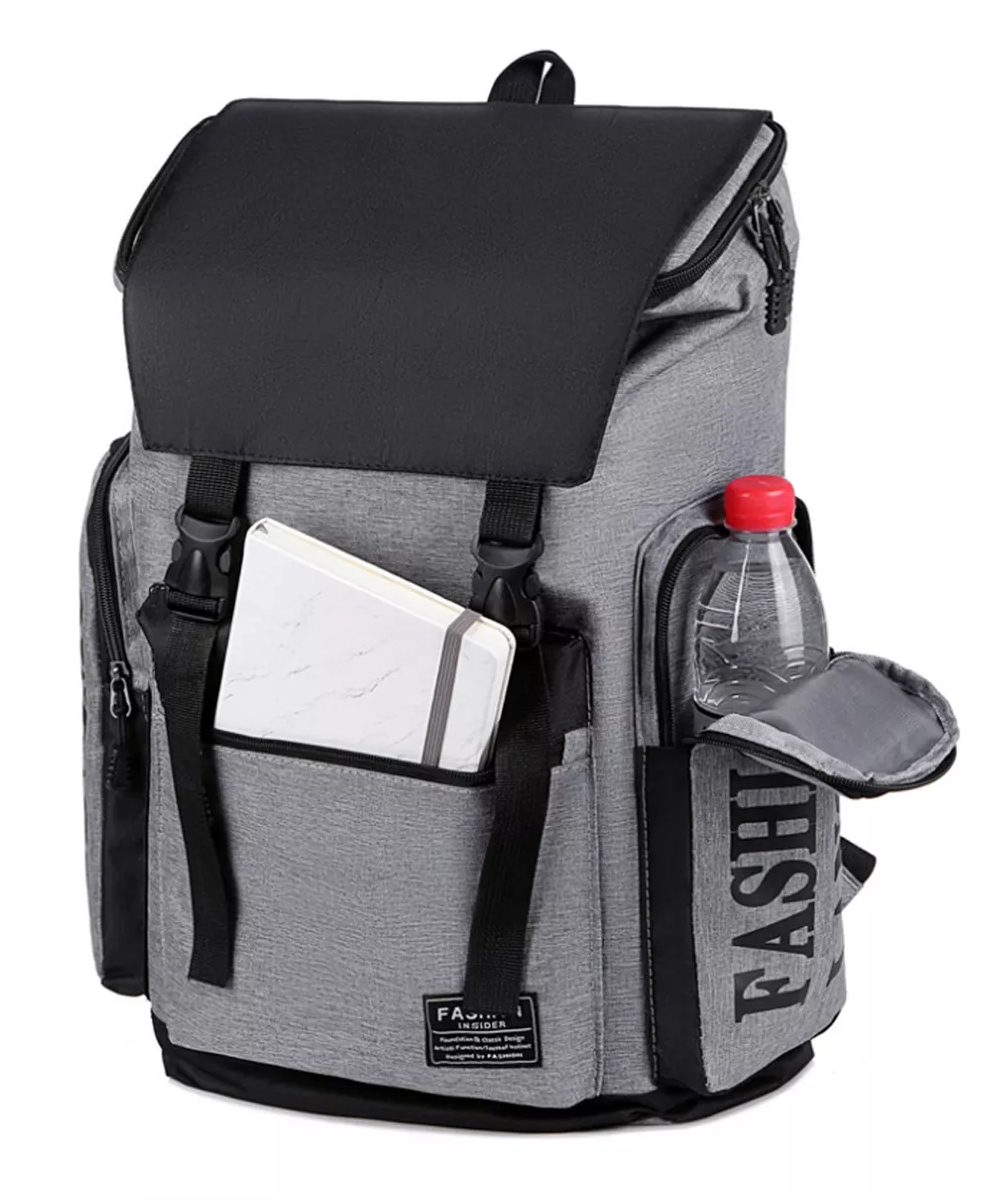 Foto 4 pulgar | Mochila para Laptop Fashion color Gris/Negro