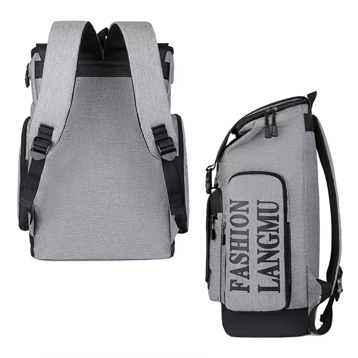 Foto 5 pulgar | Mochila para Laptop Fashion color Gris/Negro