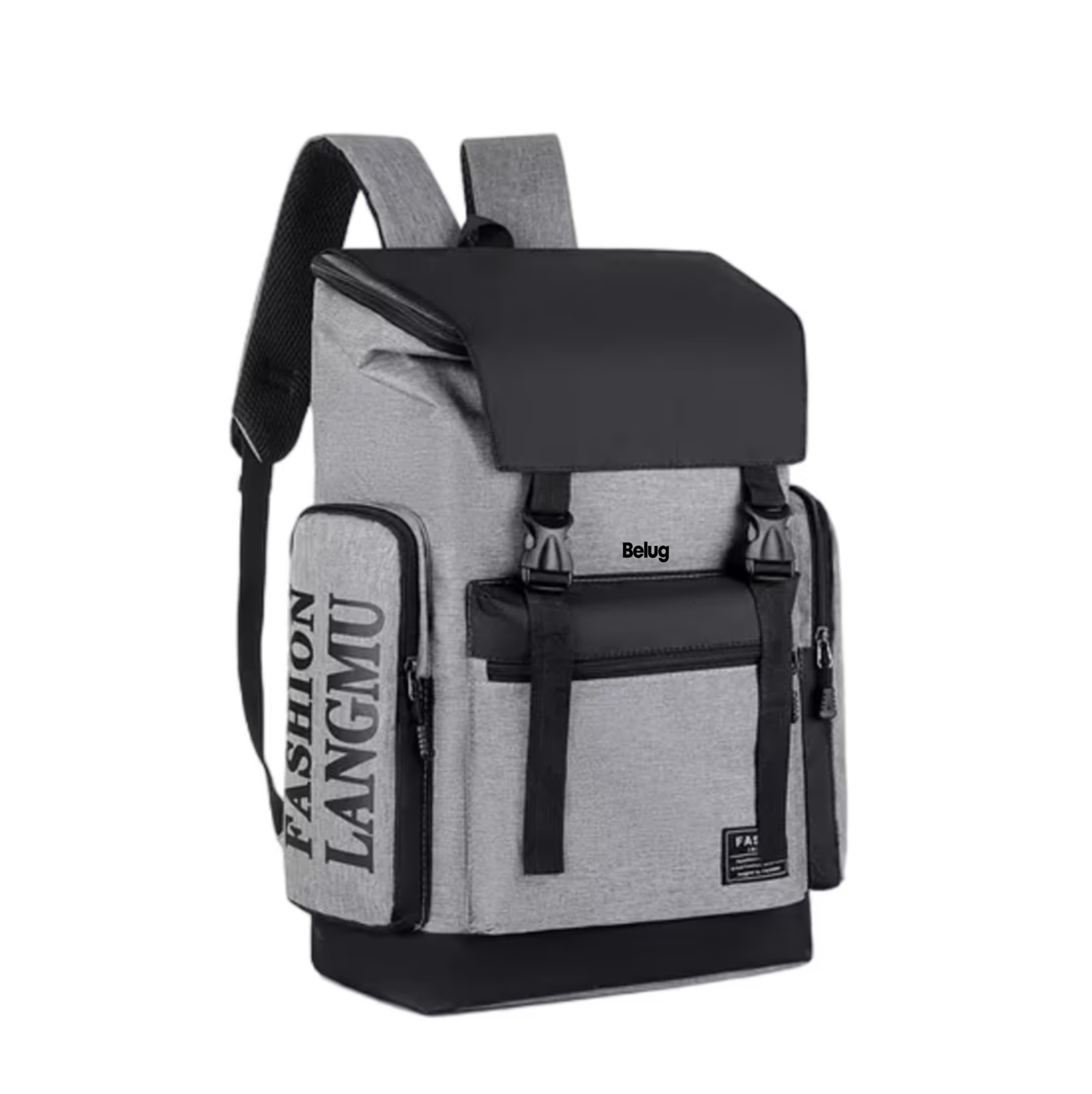 Foto 2 pulgar | Mochila para Laptop Fashion Impermeable Gris/Negro