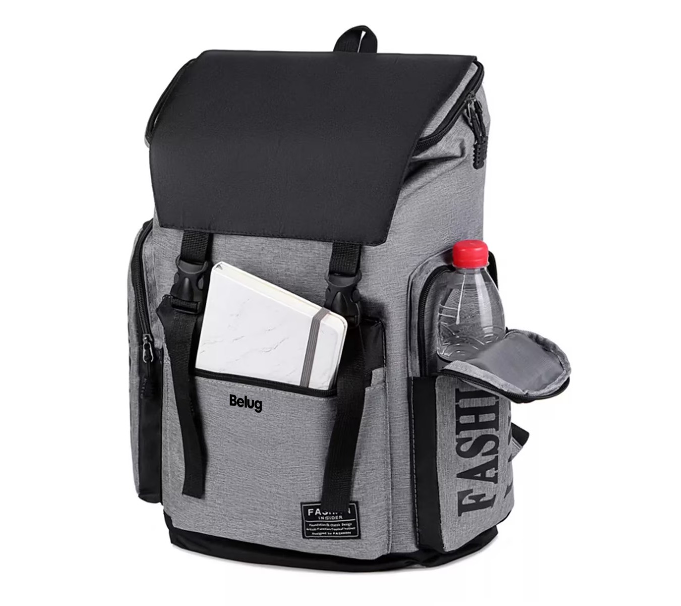 Foto 4 pulgar | Mochila para Laptop Fashion Impermeable Gris/Negro