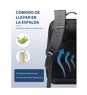 Foto 2 | Mochila para Laptop de 15.6 Pulgadas Gris