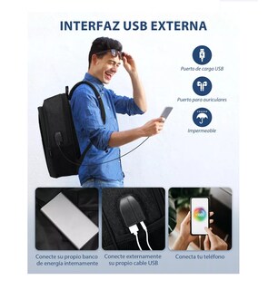 Foto 2 | Mochila para Laptop de 15.6 Pulgadas Negra