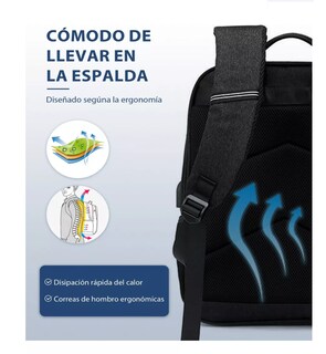 Foto 4 | Mochila para Laptop de 15.6 Pulgadas Negra