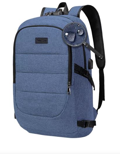 Mochila Antirrobo Impermeable Escolar Con Contraseña Y Usb Color Azul Diseño De La Tela Ea4c