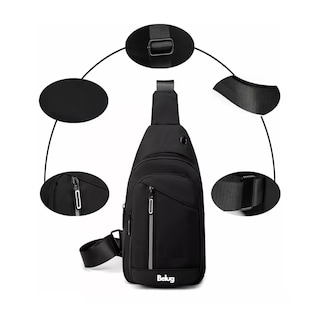 Foto 5 | Pechera Mochila Impermeable Multifunción Cruzada Hombro Negro Belug
