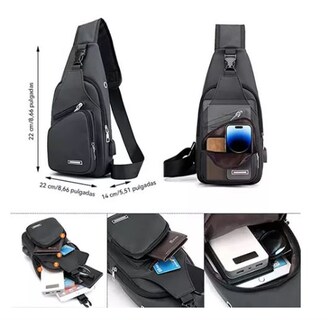 Foto 3 | Mochila Cruzada Wünd Negra Impermeable Para Hombre