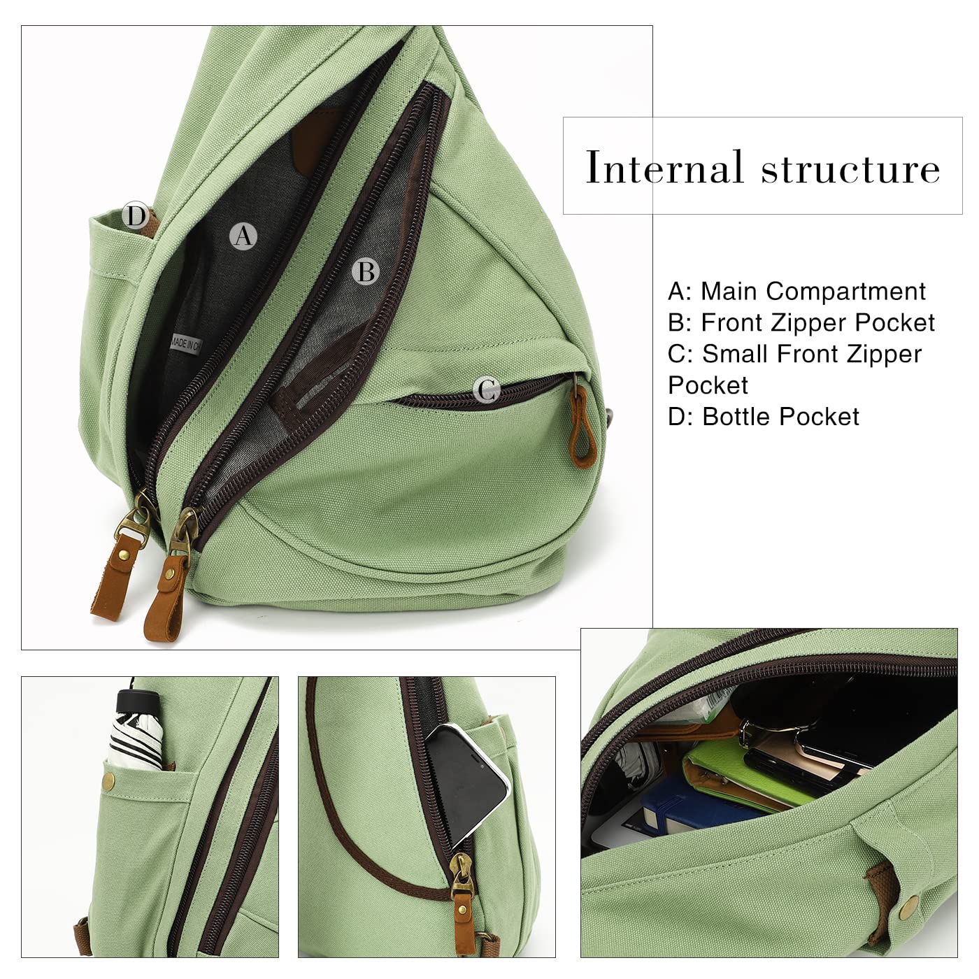Foto 4 pulgar | Mochila Bandolera Pequeña De Lona Sling Bag Kl928 Para Hombre Y Mujer - Venta Internacional.
