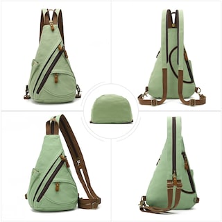 Foto 5 | Mochila Bandolera Pequeña De Lona Sling Bag Kl928 Para Hombre Y Mujer - Venta Internacional.