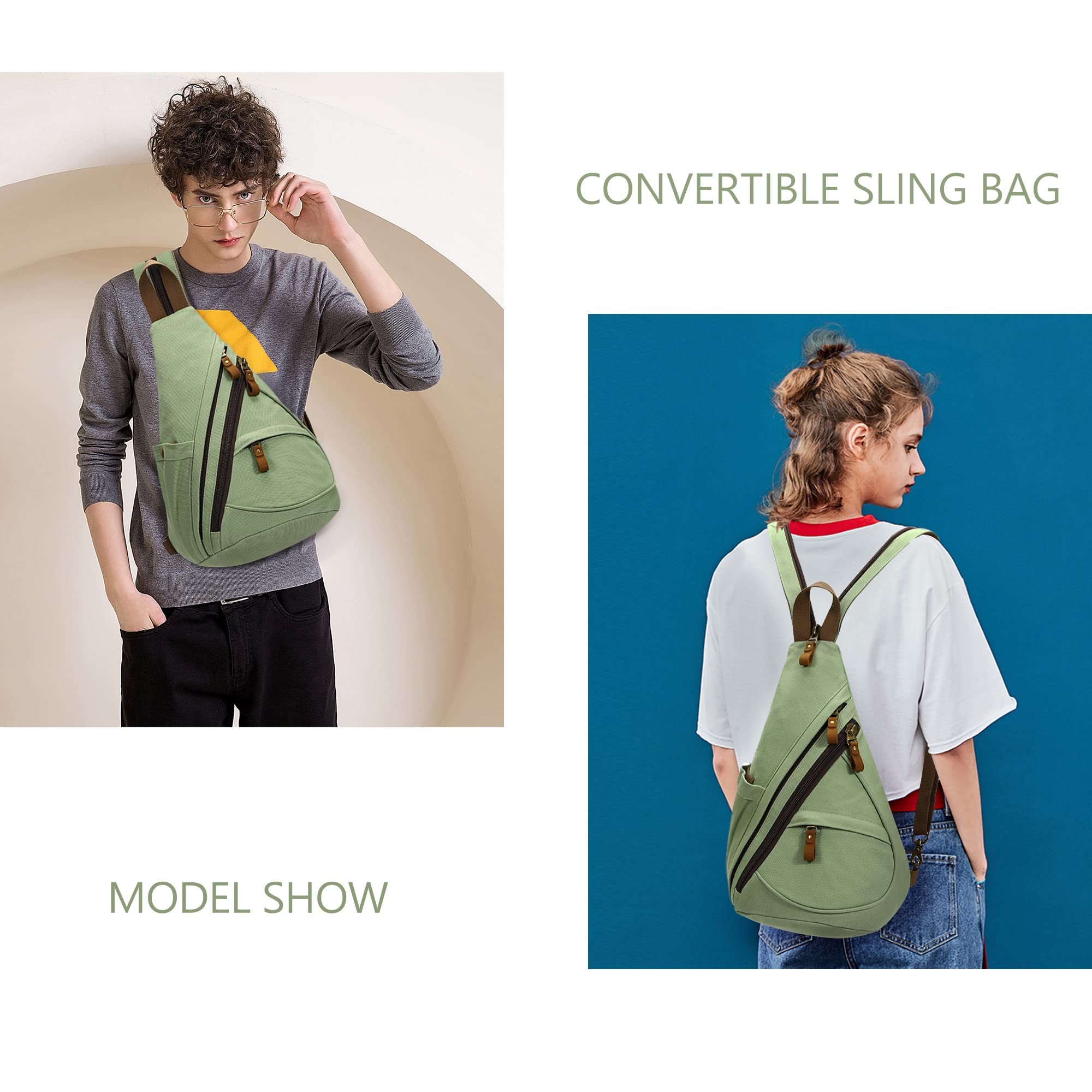 Foto 7 pulgar | Mochila Bandolera Pequeña De Lona Sling Bag Kl928 Para Hombre Y Mujer - Venta Internacional.