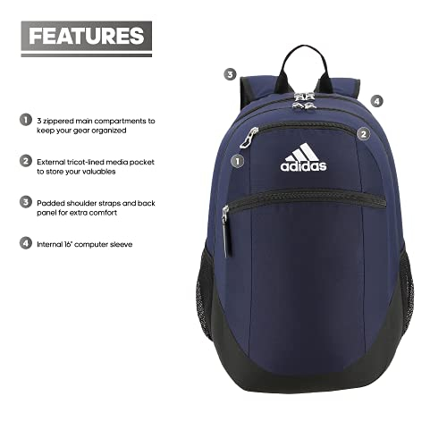 Foto 3 pulgar | Mochila Adidas Striker 2 Team Azul Marino/negro/blanco - Venta Internacional