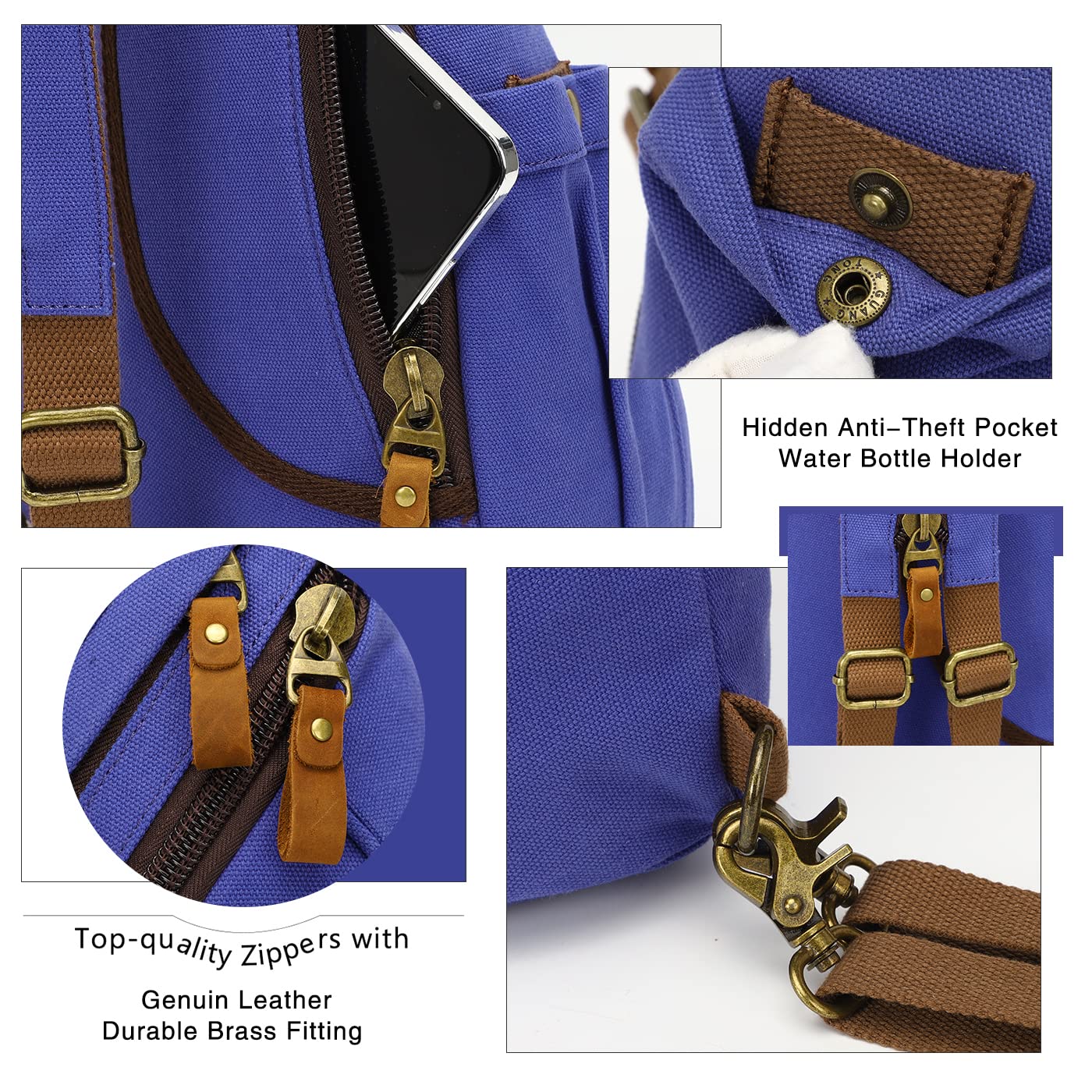 Foto 4 | Mochila Bandolera Pequeña De Lona Kl928 Con Bandolera - Venta Internacional.