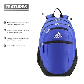 Foto 2 | Mochila Adidas Striker 2 Team Royal Azul/negro/blanco - Venta Internacional
