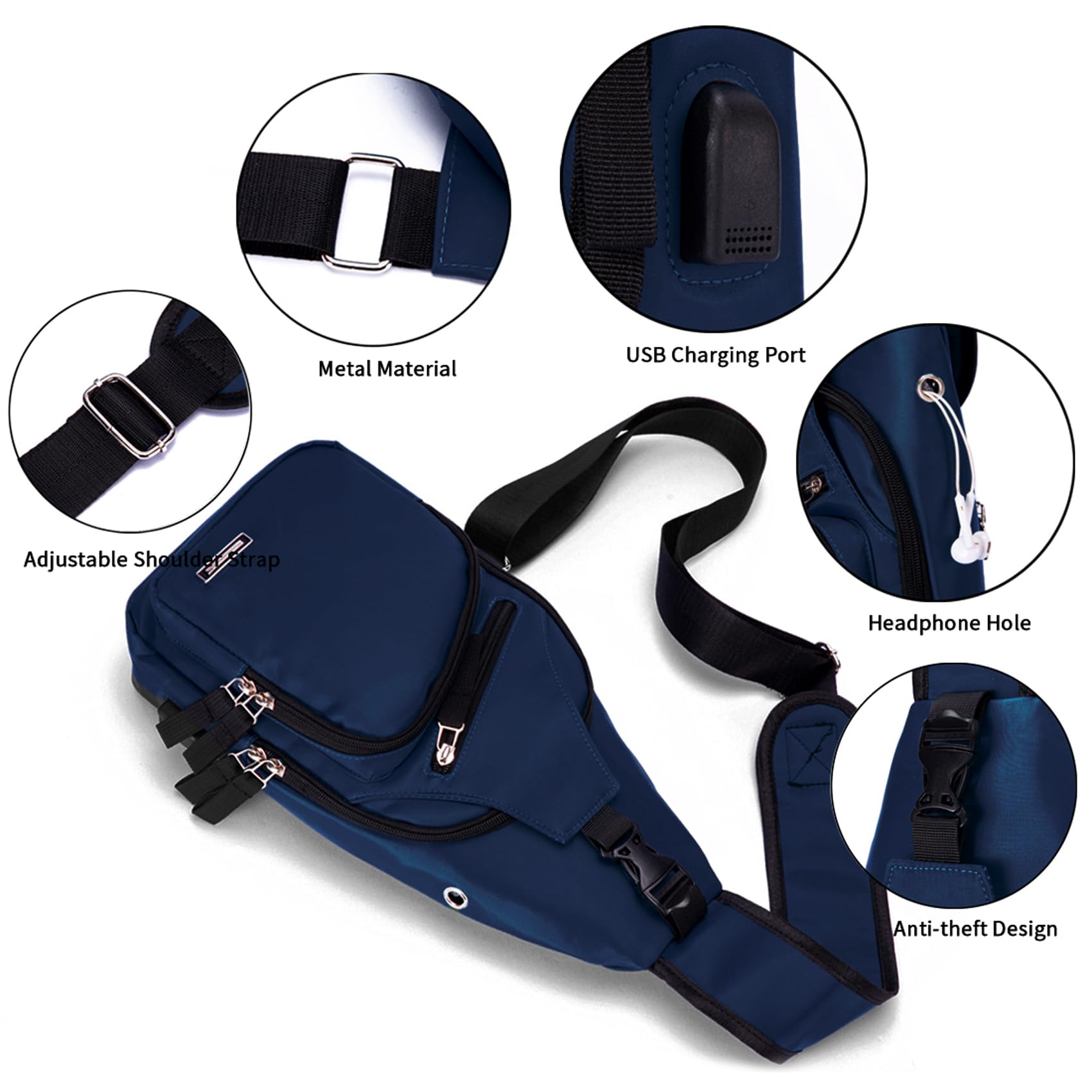 Foto 4 pulgar | Mochila Tipo Bandolera Seoky Rop Azul Unisex - Venta Internacional