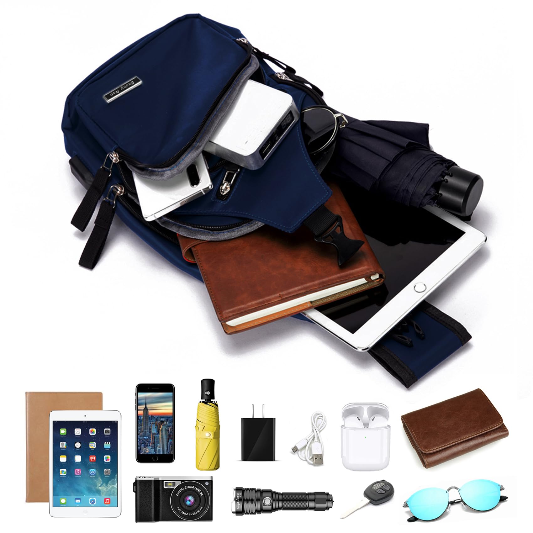 Foto 5 | Mochila Tipo Bandolera Seoky Rop Azul Unisex - Venta Internacional