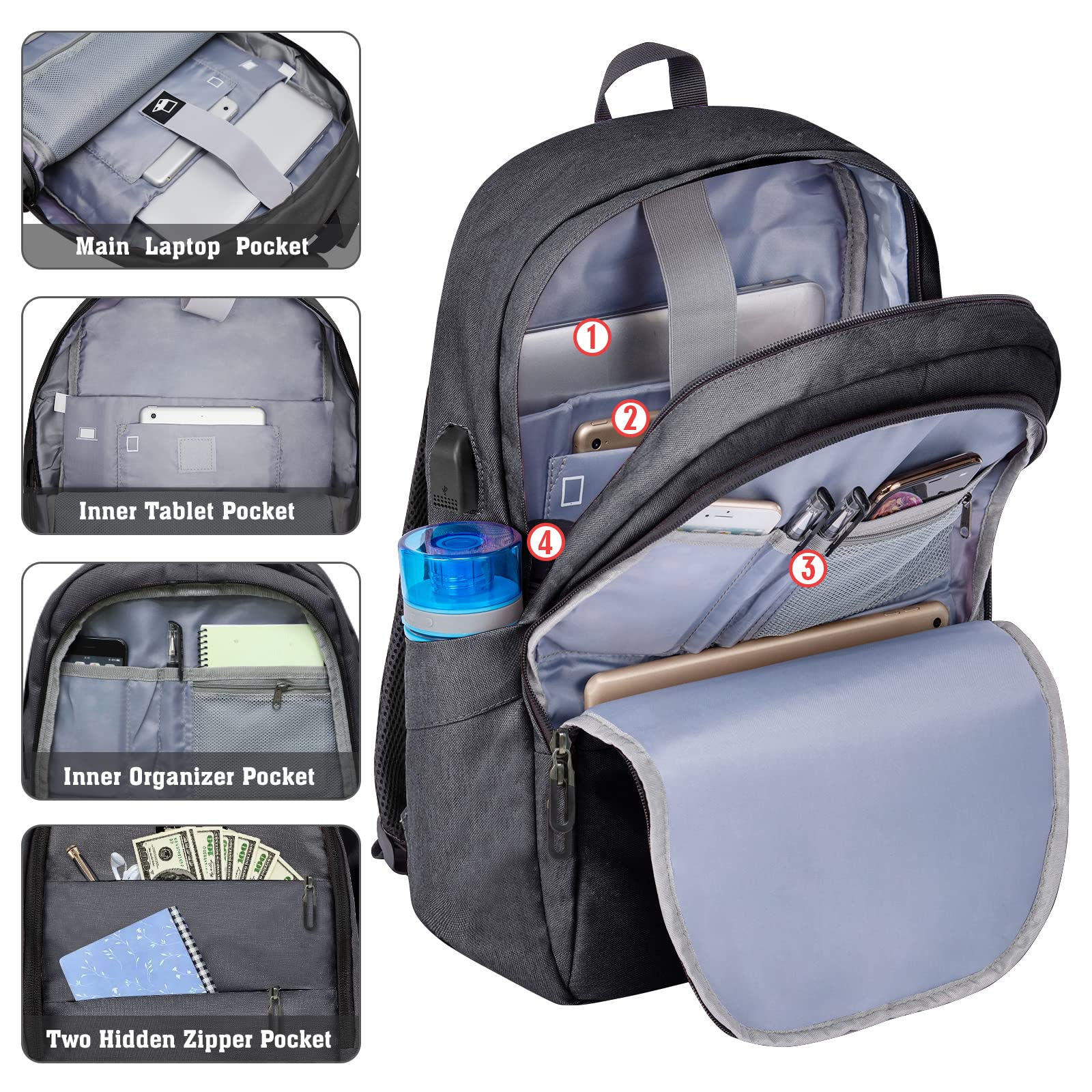 Foto 3 pulgar | Mochila Zomake Resistente al Agua y Antirrobo - Venta Internacional