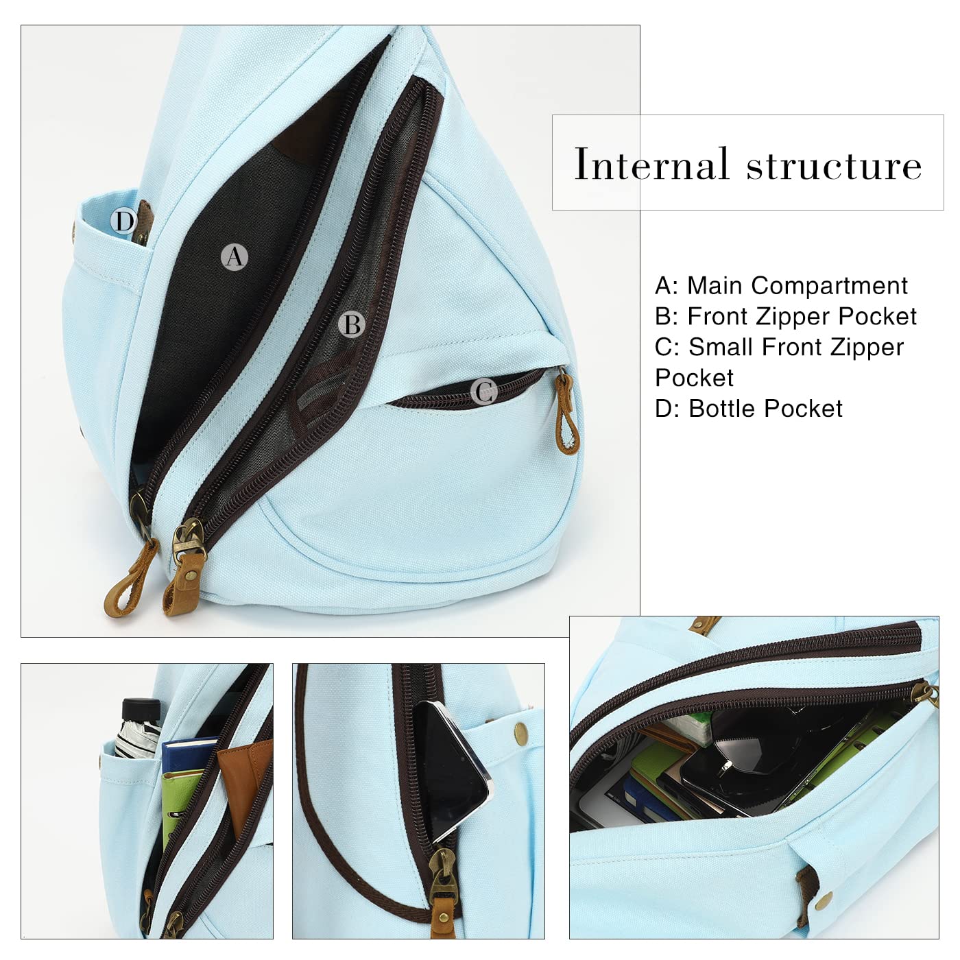 Foto 4 pulgar | Mochila Bandolera Pequeña De Lona Kl928 Con Bandolera - Venta Internacional.