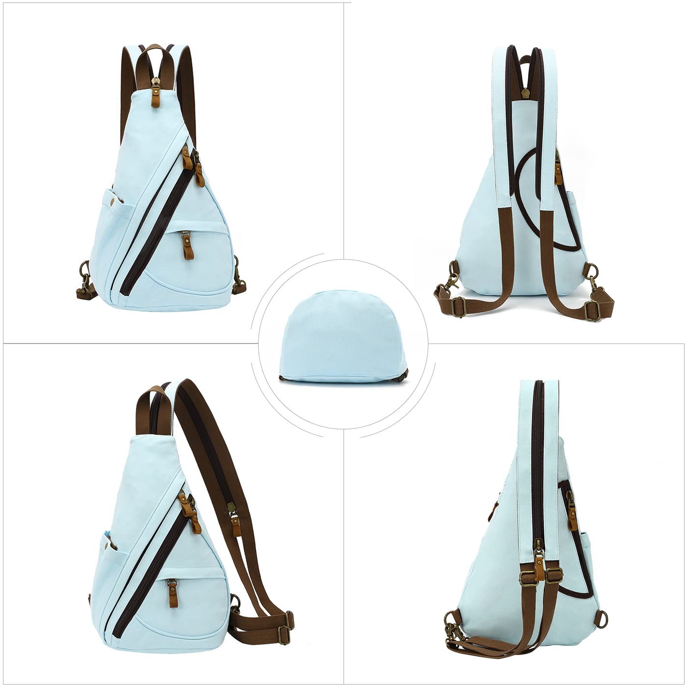 Foto 5 | Mochila Bandolera Pequeña De Lona Kl928 Con Bandolera - Venta Internacional.