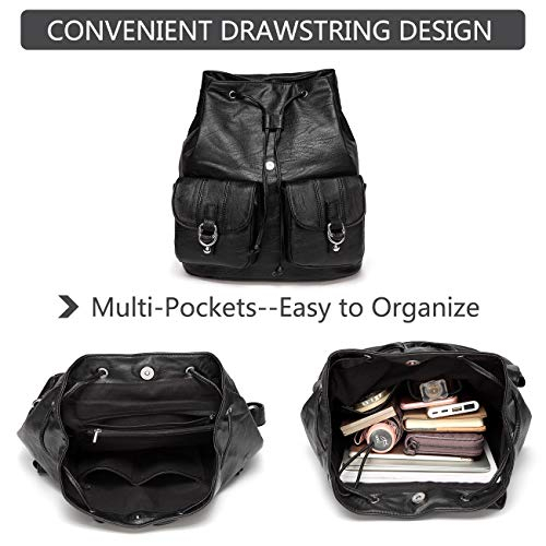 Foto 5 | Mochila con Cordón Vaschy Negra - Venta Internacional