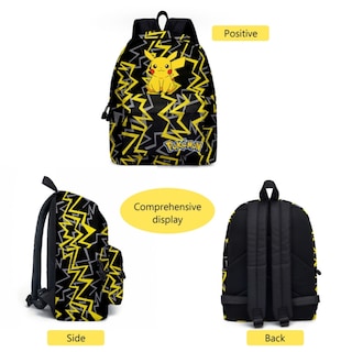 Foto 3 | Mochila + Lonchera + Lapicera Pokémon Pikachu - Venta Internacional
