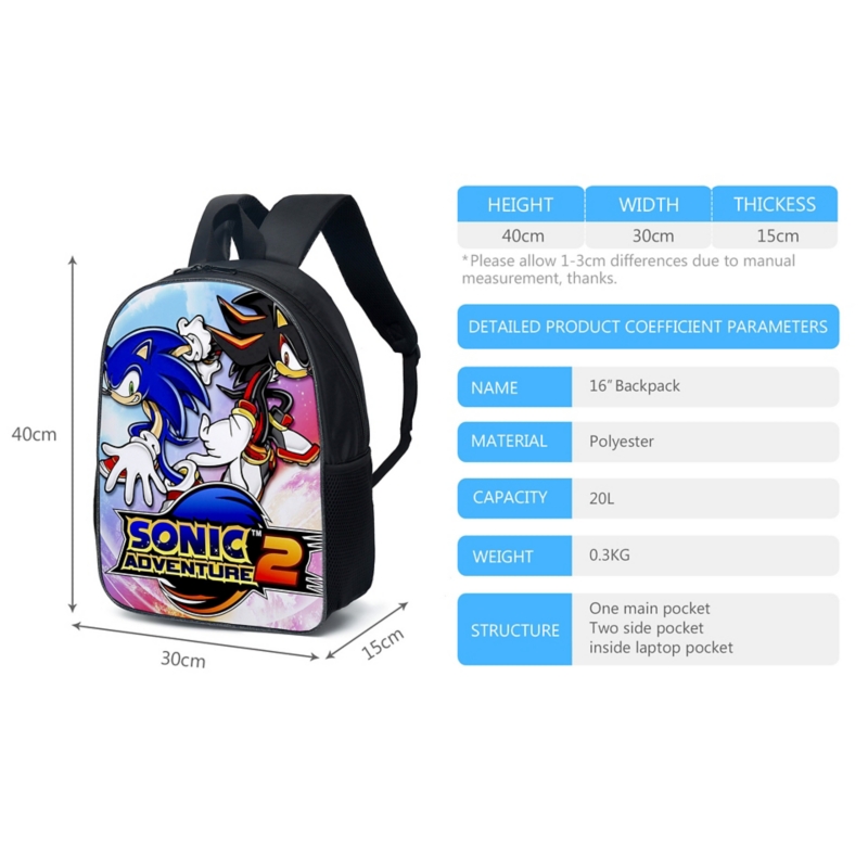 Foto 3 pulgar | Mochila + Bandolera + Lapicera Sonic - Venta Internacional