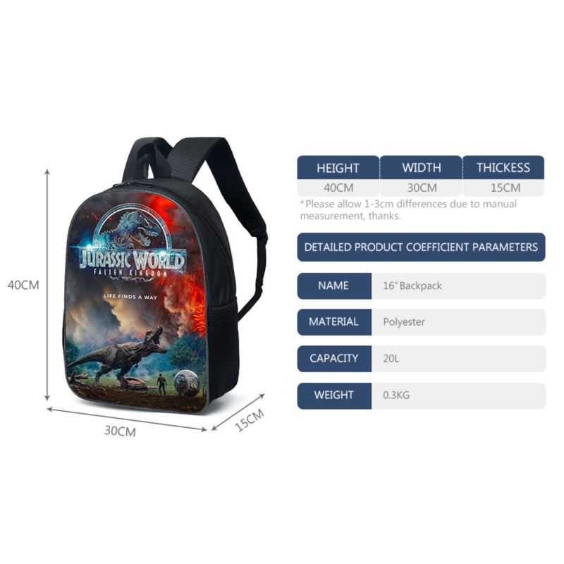 Foto 3 pulgar | Mochila + Bolso de Hombro + Funda Jurassic World para Niños - Venta Internacional