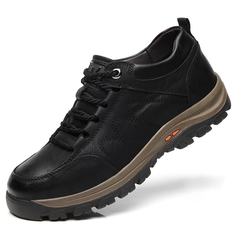 Zapatos De Senderismo Negros De Piel Ecológica Para Hombre - Venta Internacional.