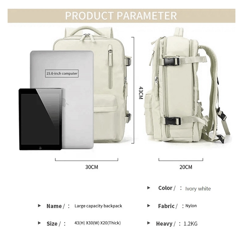 Foto 5 pulgar | Mochila De Viaje Impermeable De 35 Litros Con Compartimento Para Zapatos Y Puerto Usb - Venta Internacional.