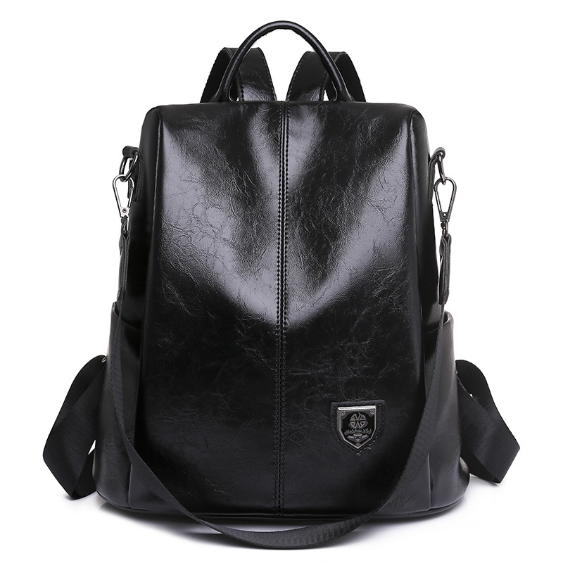 Foto 2 pulgar | Mochila Escolar De Piel Sintética Suave Para Mujer, Color Marrón/negro - Venta Internacional.