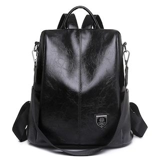Foto 1 | Mochila Escolar De Piel Sintética Suave Para Mujer, Color Marrón/negro - Venta Internacional.