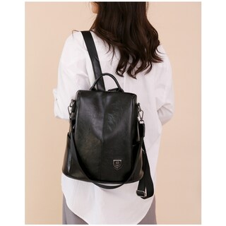 Foto 4 | Mochila Escolar De Piel Sintética Suave Para Mujer, Color Marrón/negro - Venta Internacional.