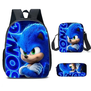 Foto 1 | Set De Mochilas Escolares Sonic Children Case 001 Mochila Bandolier - Venta Internacional