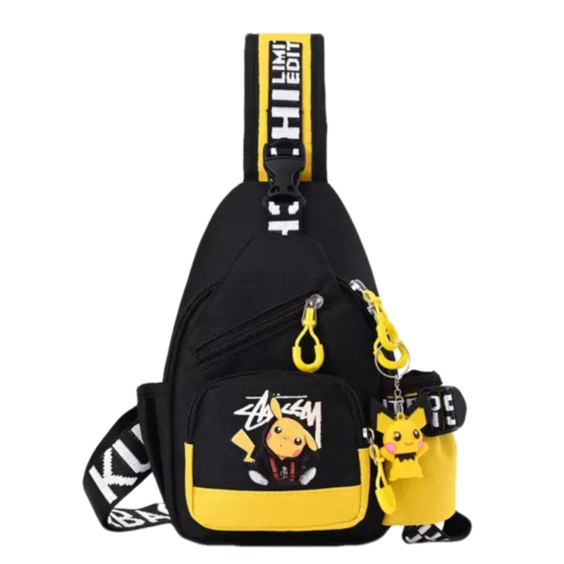 Bolso Bandolera Con Diseño De Pikachu Negro Y Amarillo Para Adulto Y  - Venta Internacional.