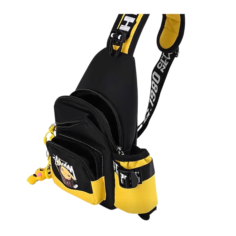 Foto 2 | Bolso Bandolera Con Diseño De Pikachu Negro Y Amarillo Para Adulto Y  - Venta Internacional.