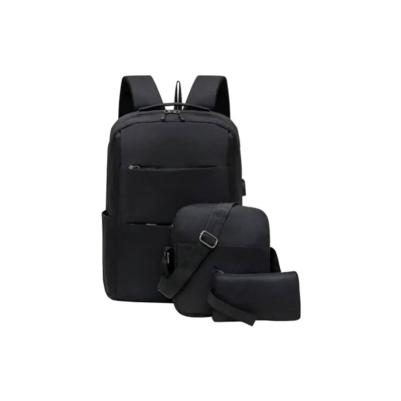 Foto 2 pulgar | Set De Mochilas Para Ordenador De 3 Piezas, Negro - Venta Internacional.