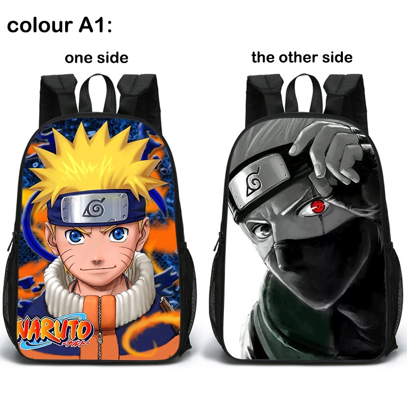 Mochila Naruto School Poliéster De Doble Cara 40x27x12 Cm - Venta Internacional.