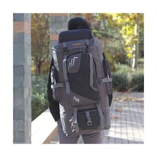 Foto 2 | Mochila De Viaje Impermeable De Poliéster Para Acampar De 90 Litros, Color Negro - Venta Internacional.