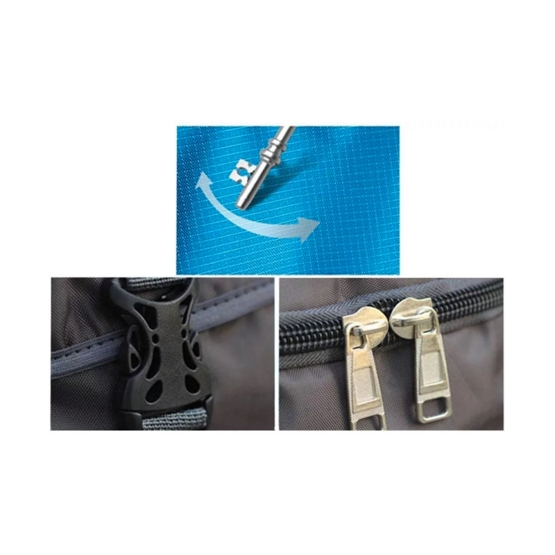 Foto 5 | Mochila De Viaje Impermeable De Poliéster Para Acampar De 90 Litros, Color Negro - Venta Internacional.
