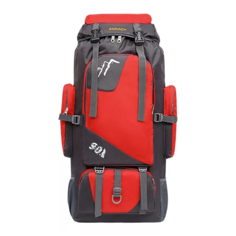 Foto 2 pulgar | Mochila De Viaje Para Acampar, Impermeable, 90 Litros, Con Funda Para Lluvia, Color Rojo - Venta Internacional.